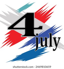 4th of july.independence day.vector design .red blue green element .white background .freedom.Us