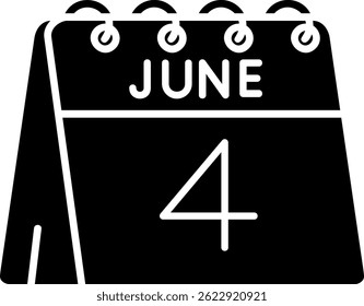 4 de junio Línea Vector Icon Design