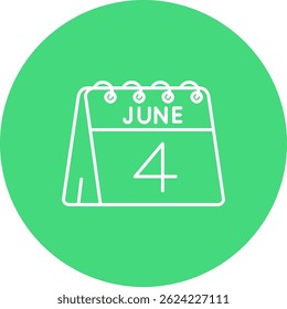 4th of June Line vector Icon Design