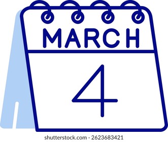 Diseño de íconos de Vector de línea del 4 de marzo
