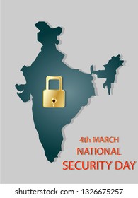 4th March National Security Day Illustration Vector Image