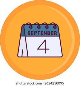4th of September Line vector Icon Design