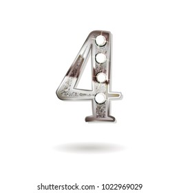 4th silver anniversary logo, ten years birthday celebration solated on white background