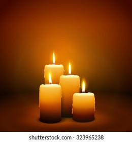 4th Sunday of Advent - Fourth Candle with Warm Atmosphere - Candlelight Christmas Card Template - Candlelight Dinner