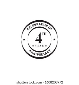 4th year anniversary emblem logo design vector template