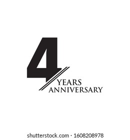 4th year anniversary emblem logo design vector template svg