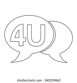 4U internet acronym chat bubble illustration