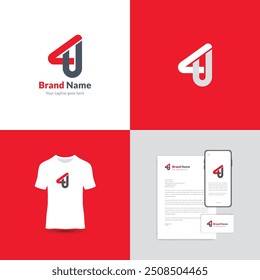 4U Letter Logo Design. This logo is creative, simple, elegant, modern, and unique which is a combination of typography of the letters 4 and U.