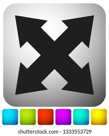 4-way arrow as expand, resize, adjustment, alignment icon