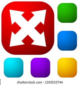 4-way arrow as expand, resize, adjustment, alignment icon