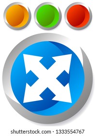4-way arrow as expand, resize, adjustment, alignment icon