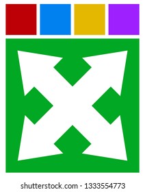 4-way arrow as expand, resize, adjustment, alignment icon