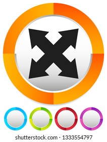 4-way arrow as expand, resize, adjustment, alignment icon