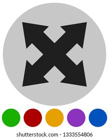 4-way arrow as expand, resize, adjustment, alignment icon