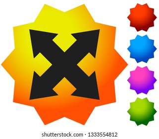 4-way arrow as expand, resize, adjustment, alignment icon
