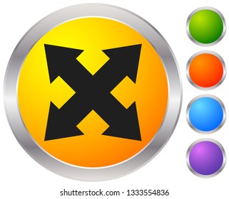 4-way arrow as expand, resize, adjustment, alignment icon