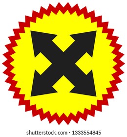 4-way arrow as expand, resize, adjustment, alignment icon