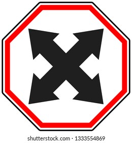 4-way arrow as expand, resize, adjustment, alignment icon