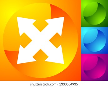4-way arrow as expand, resize, adjustment, alignment icon
