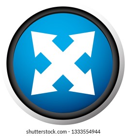 4-way arrow as expand, resize, adjustment, alignment icon