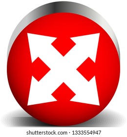 4-way arrow as expand, resize, adjustment, alignment icon