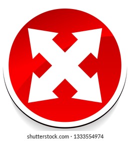 4-way arrow as expand, resize, adjustment, alignment icon