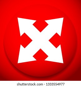 4-way arrow as expand, resize, adjustment, alignment icon