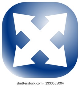 4-way arrow as expand, resize, adjustment, alignment icon