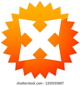 4-way arrow as expand, resize, adjustment, alignment icon
