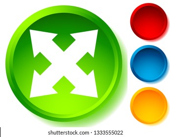 4-way arrow as expand, resize, adjustment, alignment icon