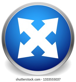 4-way arrow as expand, resize, adjustment, alignment icon