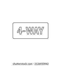 4-way sign icon isolated on white background. Traffic symbol modern, simple, vector, icon for website design, mobile app, ui. Vector Illustration