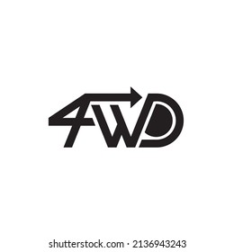 4WD Four WD Logo Design Vector