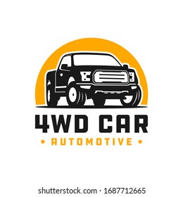 4wd pick up car logo design