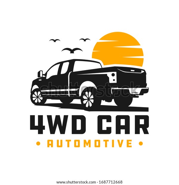 4wd pick up car logo\
design