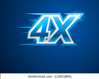 4x blue logo