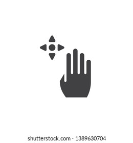4x drag vector icon. Hand Click filled flat sign for mobile concept and web design. Finger touch gesture glyph icon. Symbol, logo illustration. Pixel perfect vector graphics