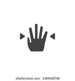 4x pinch vector icon. Hand Click filled flat sign for mobile concept and web design. Finger touch gesture glyph icon. Symbol, logo illustration. Pixel perfect vector graphics