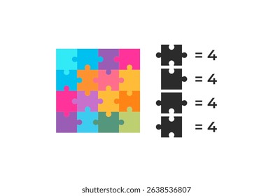 4x4 accurate jigsaw puzzle set with thin gaps ready to print