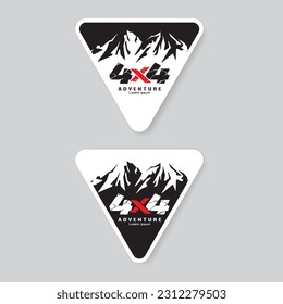 4x4 car stickers template. Mountain adventure outdoor badge logo Vector.