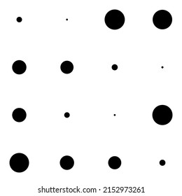 4x4 circles dots variation design. Dotted, speckles, freckles 