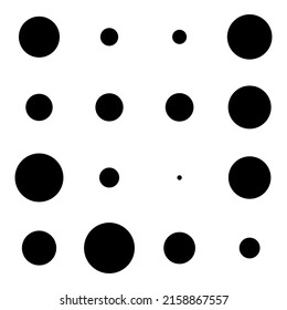 4x4 circles dots variation design. Dotted, speckles, freckles 