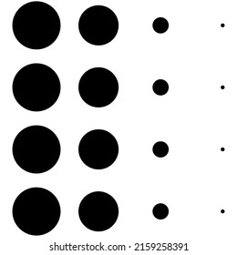 4x4 circles dots variation design. Dotted, speckles, freckles 