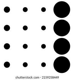 4x4 circles dots variation design. Dotted, speckles, freckles 