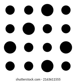 4x4 circles dots variation design. Dotted, speckles, freckles 