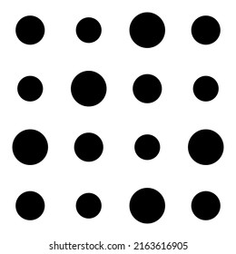 4x4 circles dots variation design. Dotted, speckles, freckles 