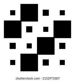 4x4 cube, square geometric arrangement. Square illustration
