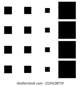 cubo 4x4, disposición geométrica cuadrada. Ilustración cuadrada