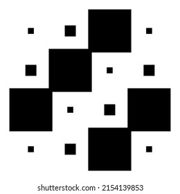 4x4 cube, square geometric arrangement. Square illustration