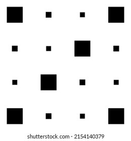 4x4 cube, square geometric arrangement. Square illustration